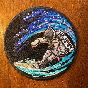 FREE Space Surfing Astronaut Embroidered Patch